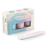 Kinder Nagellack 3-er Set – Helllau, Blassrosa, Silber-Blau