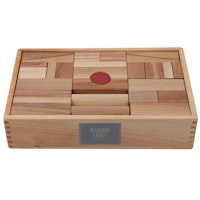 63 natürliche Bauklötze mit Box