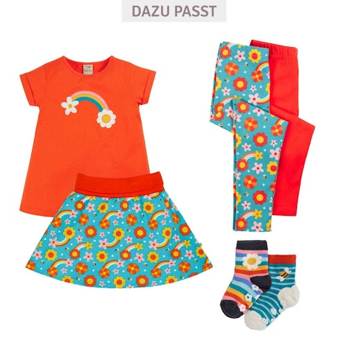 Leggings Doppelpack Blumen uni