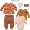 Vorschaubild 2er Pack Edles Ripp Dreiecktuch terra und rosa