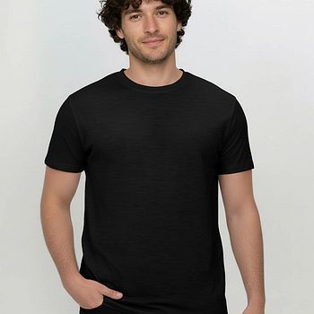 Herren T-Shirt Wolle schwarz