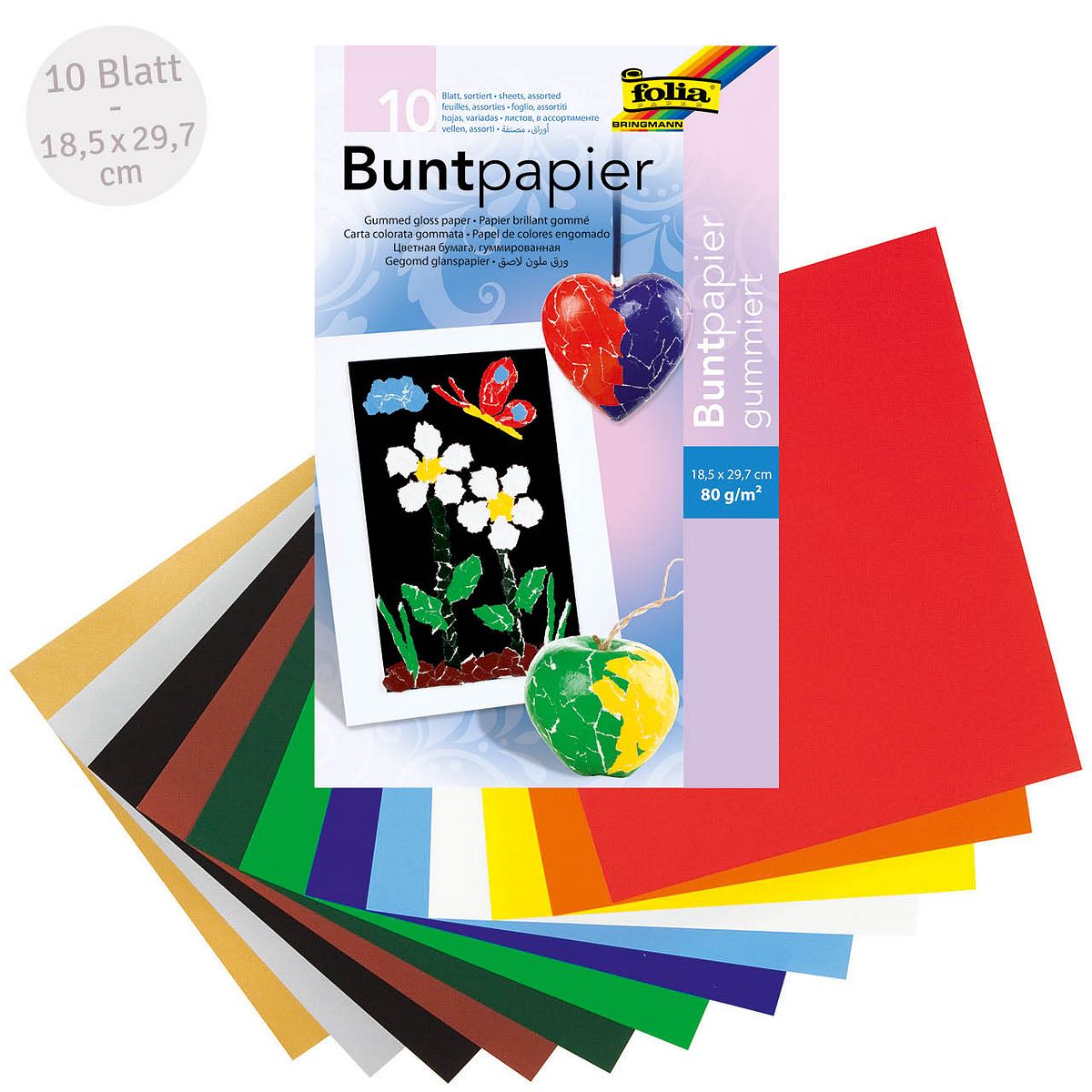 Buntpapier gummiert – Einseitig gummiertes Papier kaufen