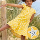 Vorschaubild Sommerkleid Flügelärmelchen Stickerei