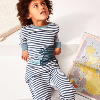 Leichter Jungen Schlafanzug Nashorn Ringel