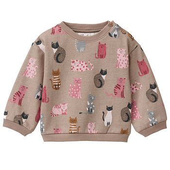 Weiches Sweatshirt Katzen beige