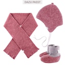 Vorschaubild Warme Wollfleece Babyschuhe altrosa