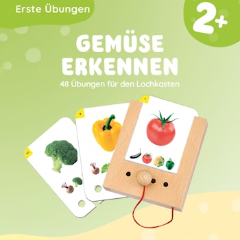 Erste Übungen - Gemüse erkennen Kartensatz (ohne Lochkasten)