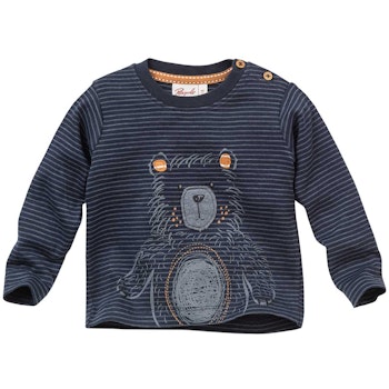 Langarmshirt Eisbär dunkelblau gestreift