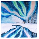 Vorschaubild Spieltuch Bio-Baumwolle Polarlichter 100 x 100 cm