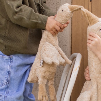 Gans klein Traubenkern Kuscheltier Wärmekissen leinen