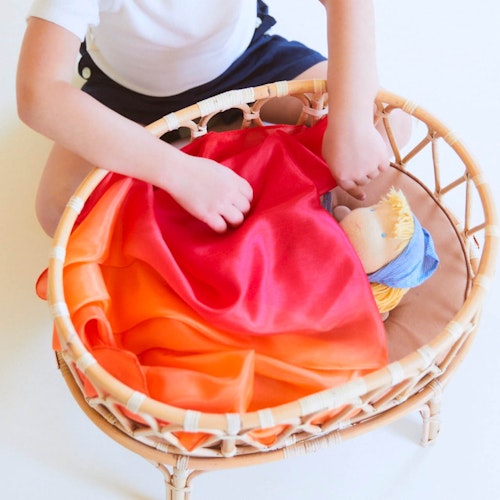 Spieltuch Seide Feuer mittel 89 x 89 cm