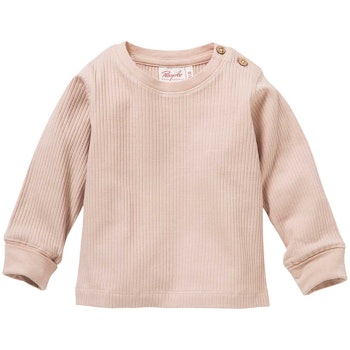 Edles Ripp Langarmshirt blassrosa
