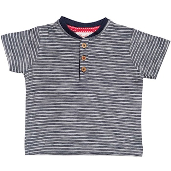 Leichtes T-Shirt Henley Ringel dunkelblau
