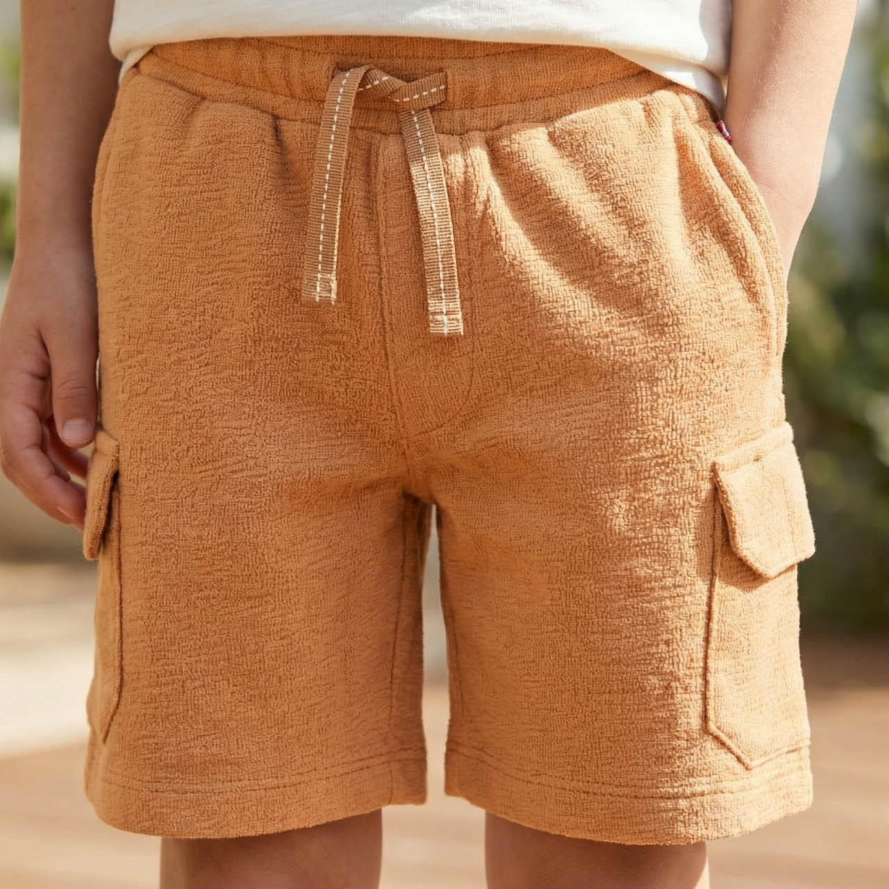 Hochwertige Bermuda Sweat Shorts karamell-braun