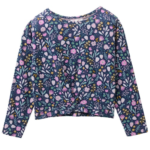 Langarmshirt Bindedetail Blümchen