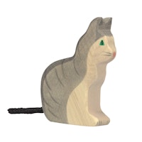 Holzfigur Katze - auf dem Bauernhof