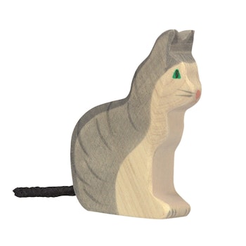 Holzfigur Katze - auf dem Bauernhof