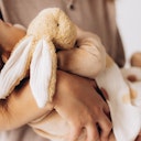 Vorschaubild Schmusetuch aus Musselin mit Kopf Teddy