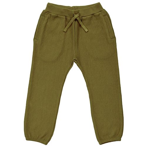 Bequeme Hose Jersey Rib olive-grün 110/116