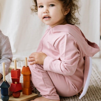 Kapuzen Overall Häschen in rosa