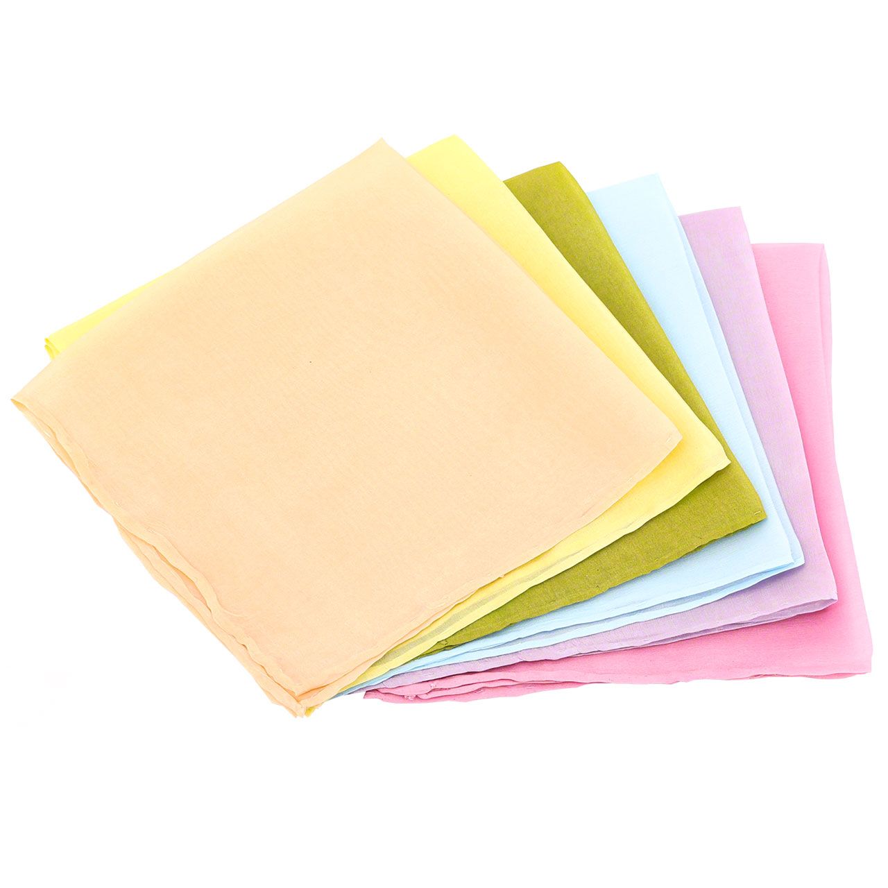 Seidentuch Basteln & Dekorieren 27x27 cm – 6 Stk. pastell