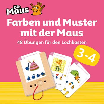 Kartensatz Farben und Muster mit der Maus ab 3-4 Jahren (ohne Lochkasten)