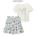 Vorschaubild Rock Gummibund leicht tropische Blüten