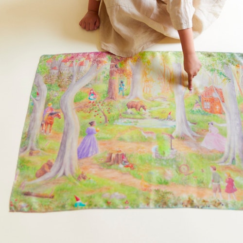 Spieltuch Seide Märchen Suchbild 53 x 74 cm
