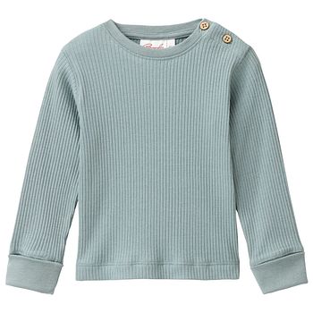 Edles Rippe Langarmshirt petrol