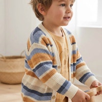 Edle Strickjacke Musterstrick dunkelblau