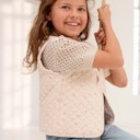 Vorschaubild Wende-Steppweste beige mit Blümchen