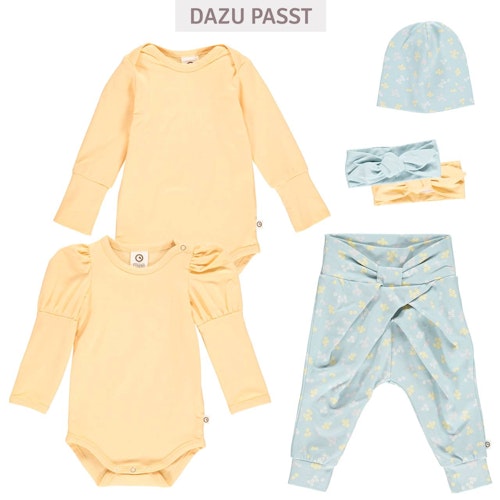 Langarmbody Puffärmel Blumenprint