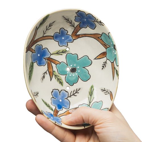 Seifenschale SUMMER blau oval aus Keramik