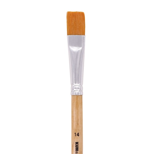Schulpinsel Holz flache Spitze – Größe 14