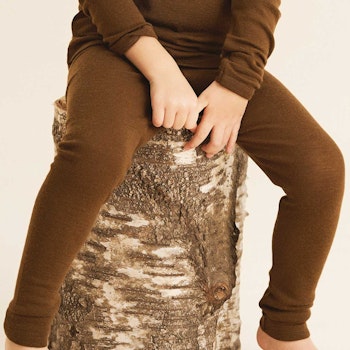 Wolle Leggings braun