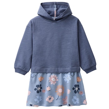 Kapuzen Sweatkleid indigoblau