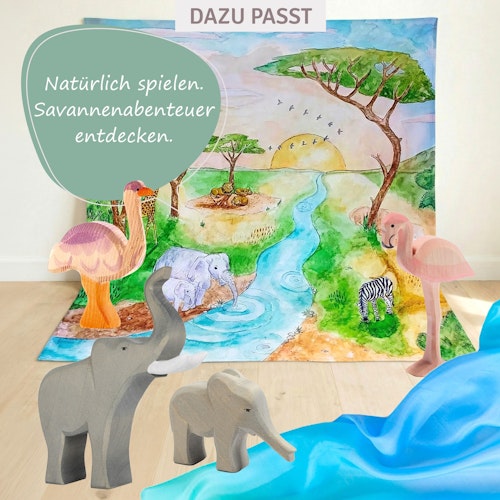 Flamingo Holzfigur 8,5 cm