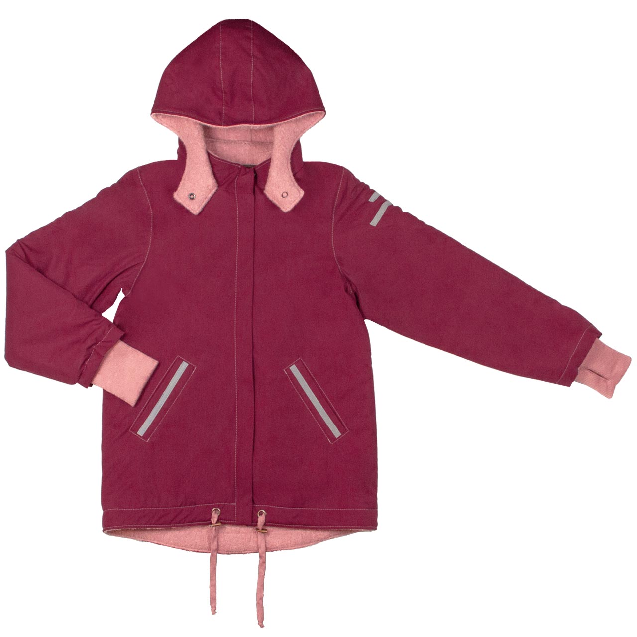 Halfen Strickerei Winterjacke gefüttert weinrot-rosa kaufen