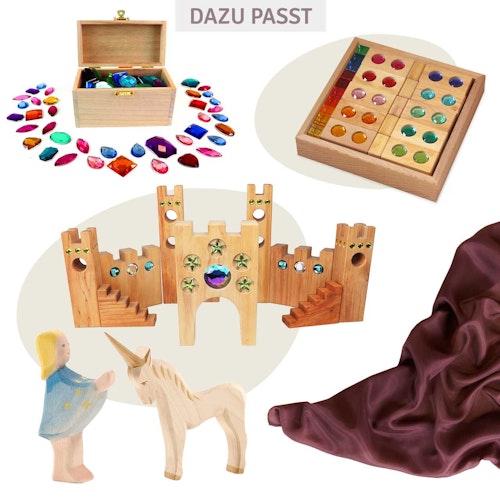 Spieltuch Seide braun mittel 89 x 89 cm