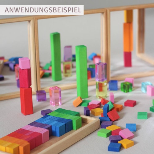 4 Spiegeltabletts zum Bauen und Staunen 23x23 cm