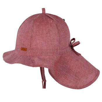 Leinen Sonnenhut Nackenschutz dunkel mauve