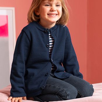 Strickjacke aus Schurwolle mit Knopfleiste