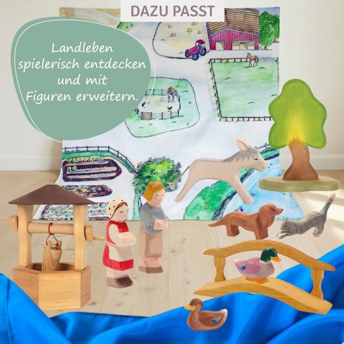 Esel laufend Holzfigur 8,5 cm