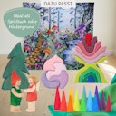 Vorschaubild Spieltuch Bio-Baumwolle magischer Pilzwald 100 x 100 cm