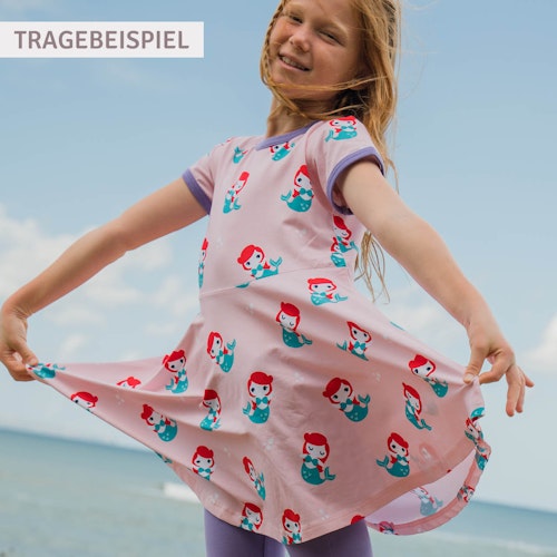 Flatterkleid kurzarm mit Alloverprint 