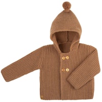 Kapuzen Strickjacke Alpaka-Schurwoll Mix