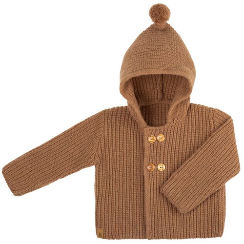 Kapuzen Strickjacke Alpaka-Schurwoll Mix