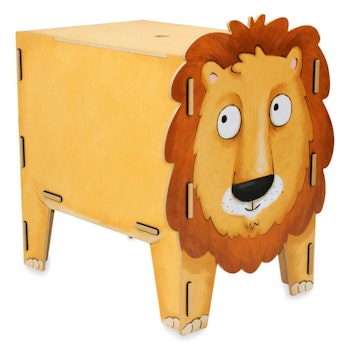 Kinder Hocker mit Stauraum – Truhenhocker Löwe 46cm