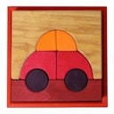 Vorschaubild Bauspiel rot 8 Teile im Rahmen 18,6 x 18,6 cm