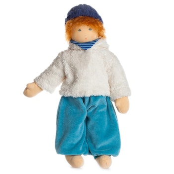 Bio Stoffpuppe Junge "Juli" zum An- & Ausziehen 38 cm